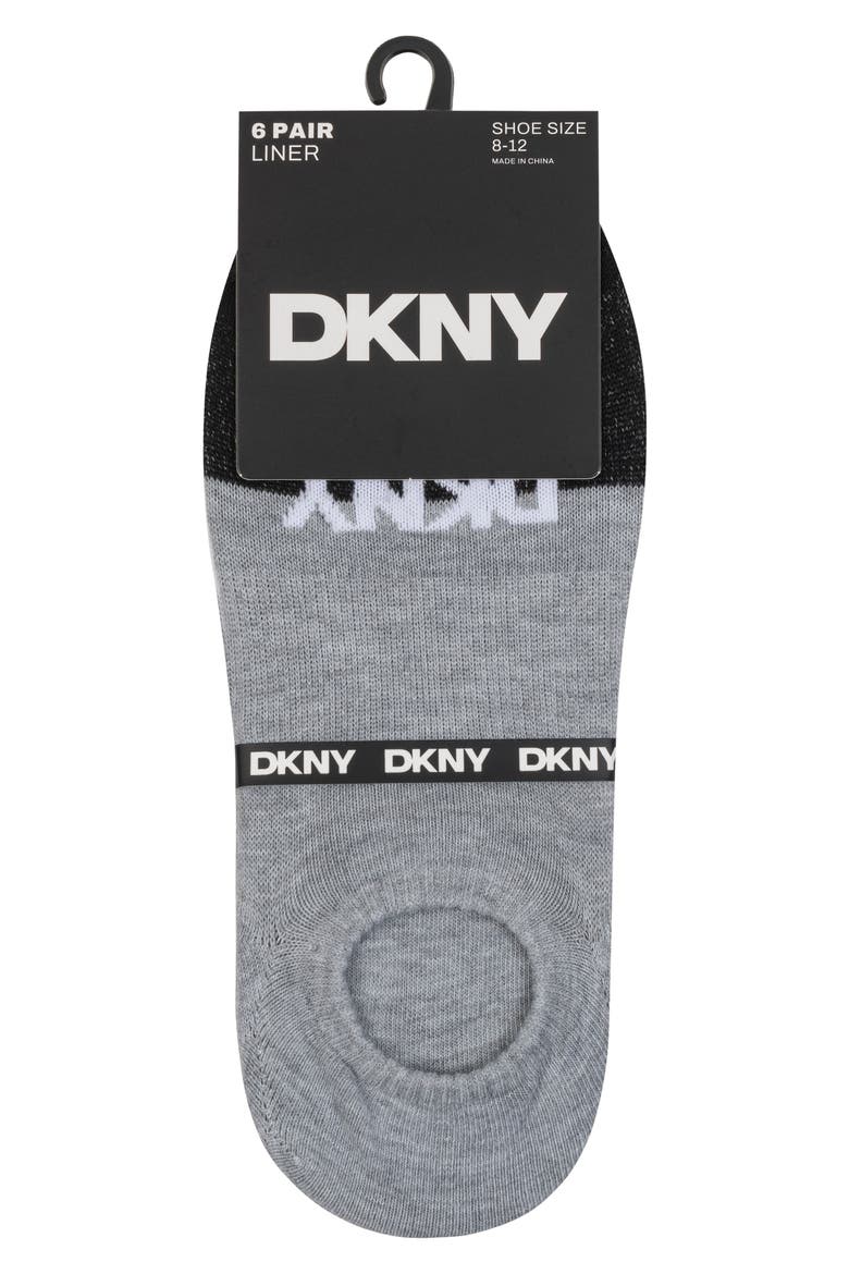 6-Pack Liner Socks, Alternate, color, GREY/ BLACK