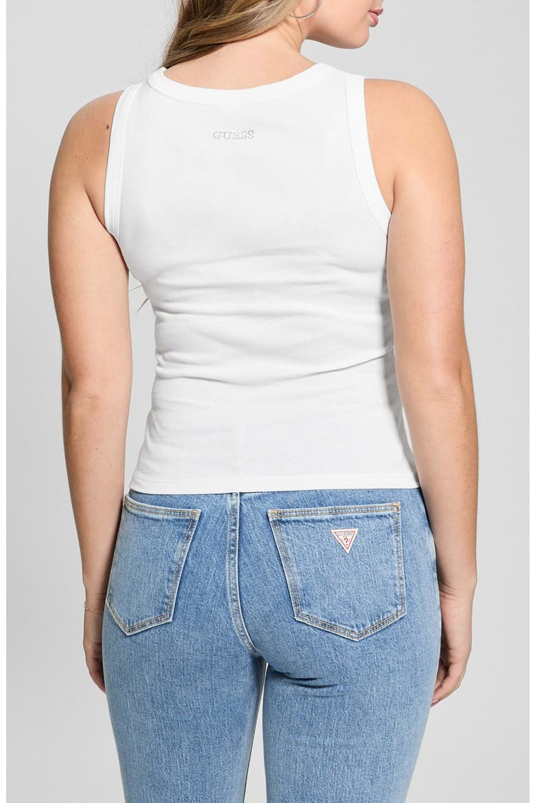 Alexia Sequin Rib Cotton Tank, Alternate, color, PURE WHITE