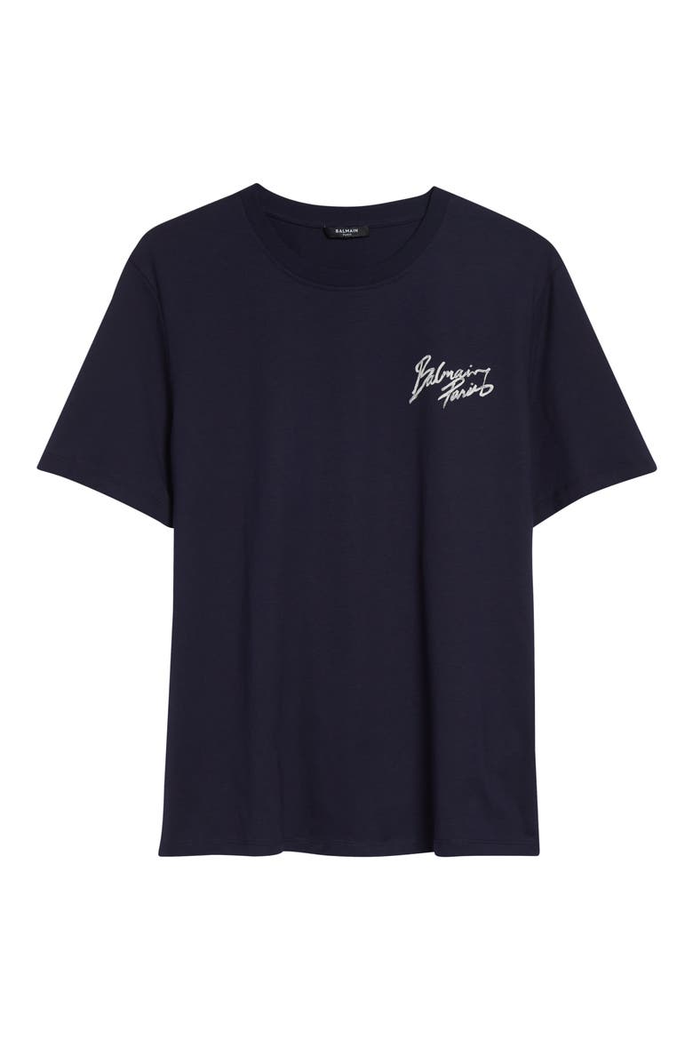 Paris Print Cotton T-Shirt, Alternate, color, SIV NAVY/ WHITE