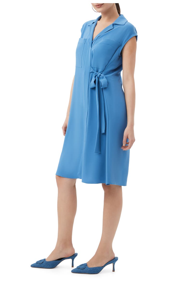 Trina Turk Meron Knee Length Wrap Dress, Alternate, color, Shibori Blue