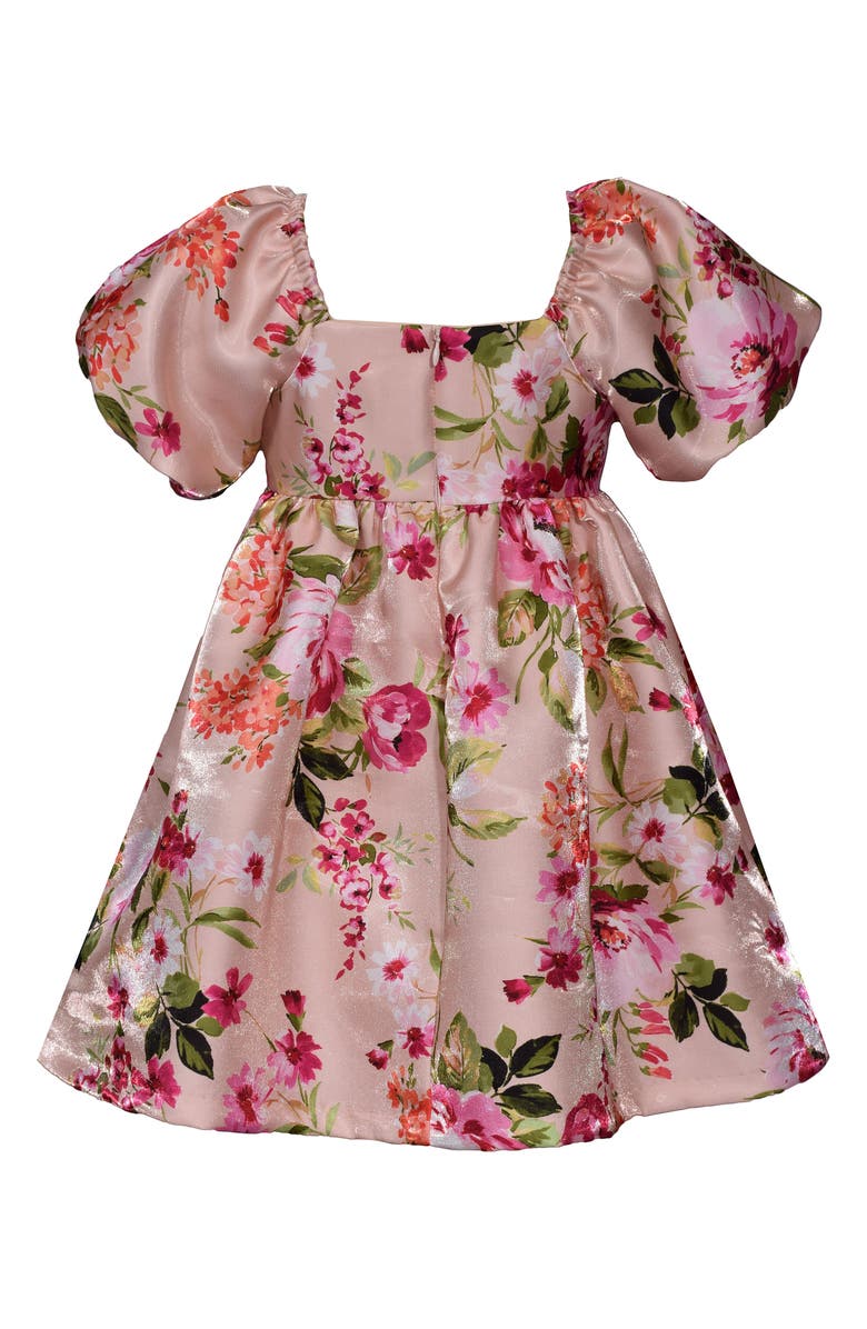 Iris & Ivy Kids' Shimmer Floral Print Dress, Alternate, color, Blush