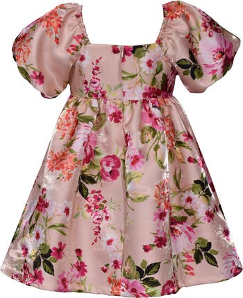 Kids' Shimmer Floral Print Dress