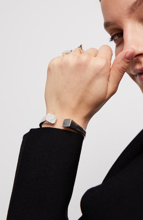 Unode50 Rigid Sterling Silver-plated Bracelet Smooth Finish And Square Shape In Silver