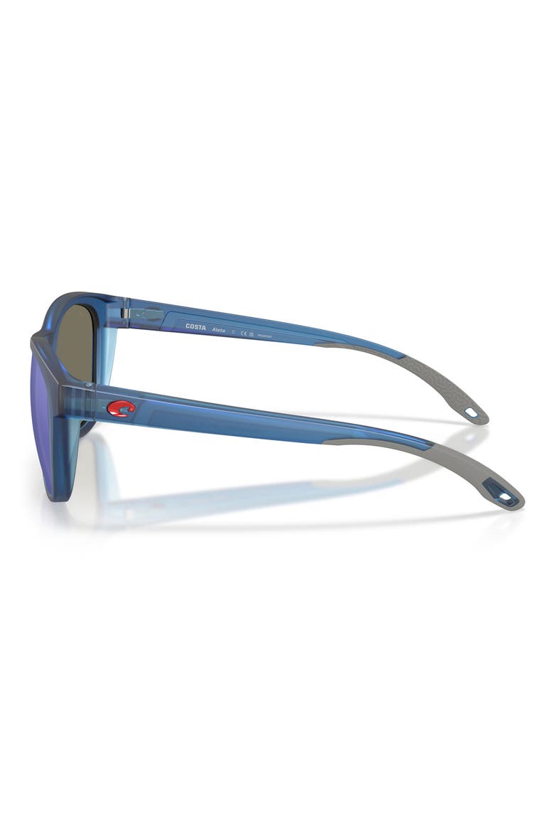 Aleta 54mm Polarized Mirrored Round Sunglasses, Alternate, color, TRANSLUCENT BLUE / BLUE 580G