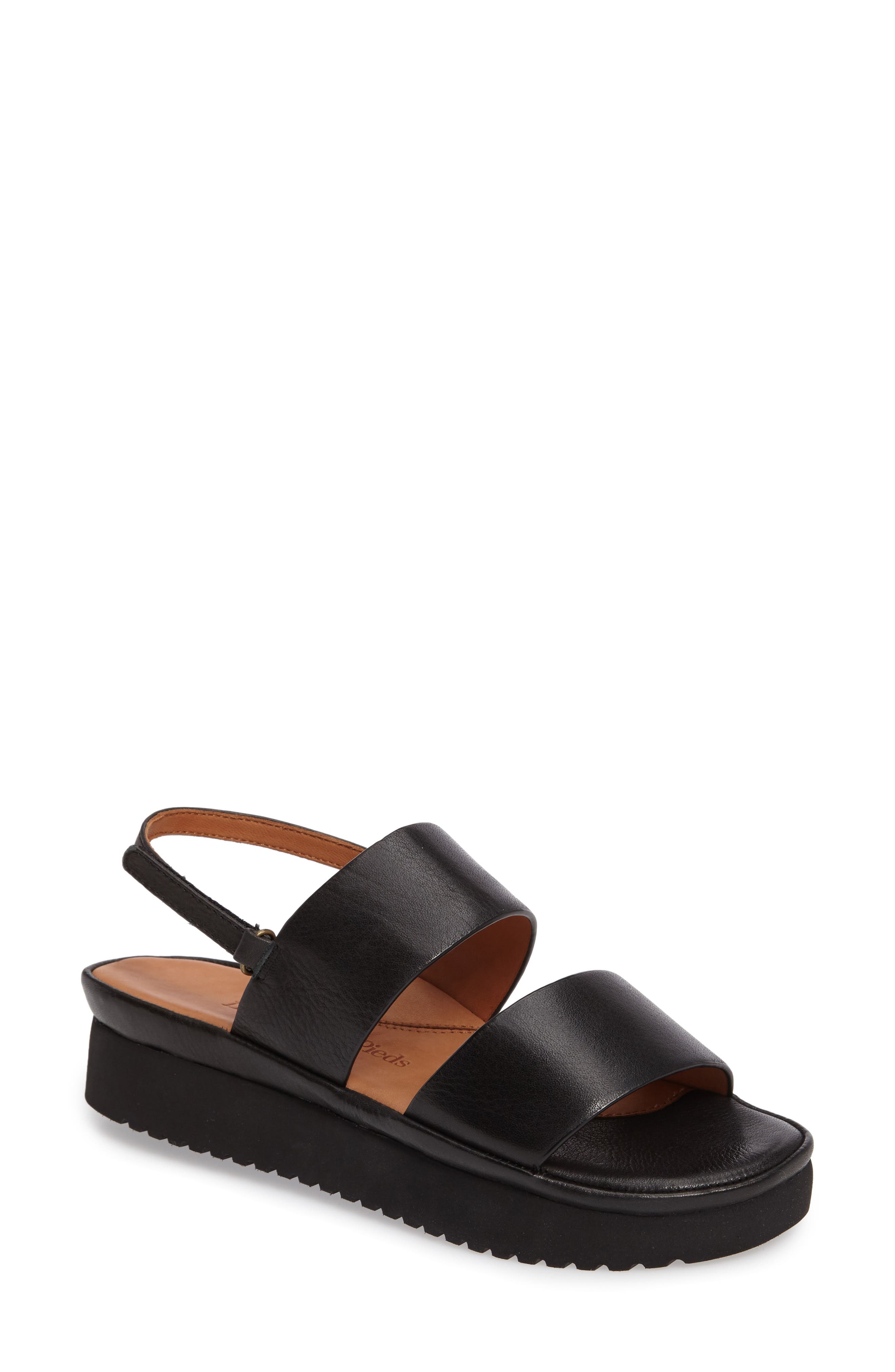 Abruzzo Slingback Platform Wedge Sandal, Main, color, BLACK LEATHER