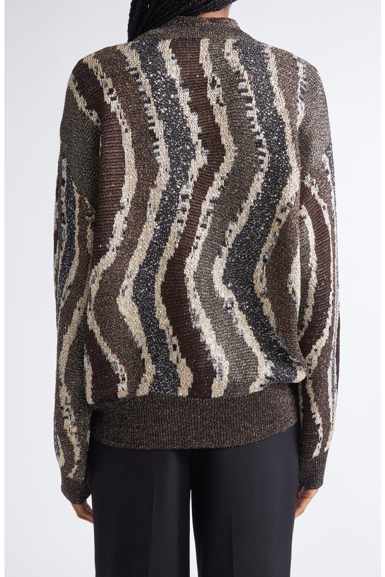 Stripe Metallic Cardigan, Alternate, color, BROWN TONES STRIPES
