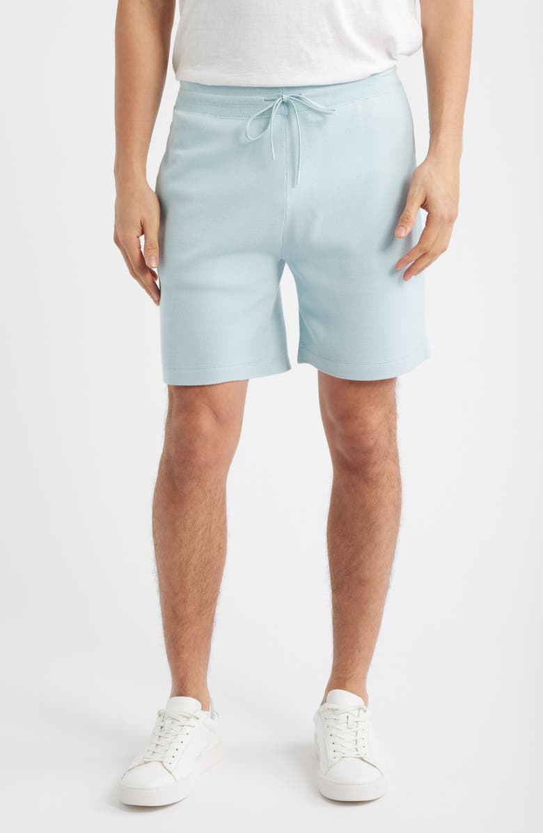 Theory Knit Drawstring Shorts, Main, color, Light Ocean Air - 2N1