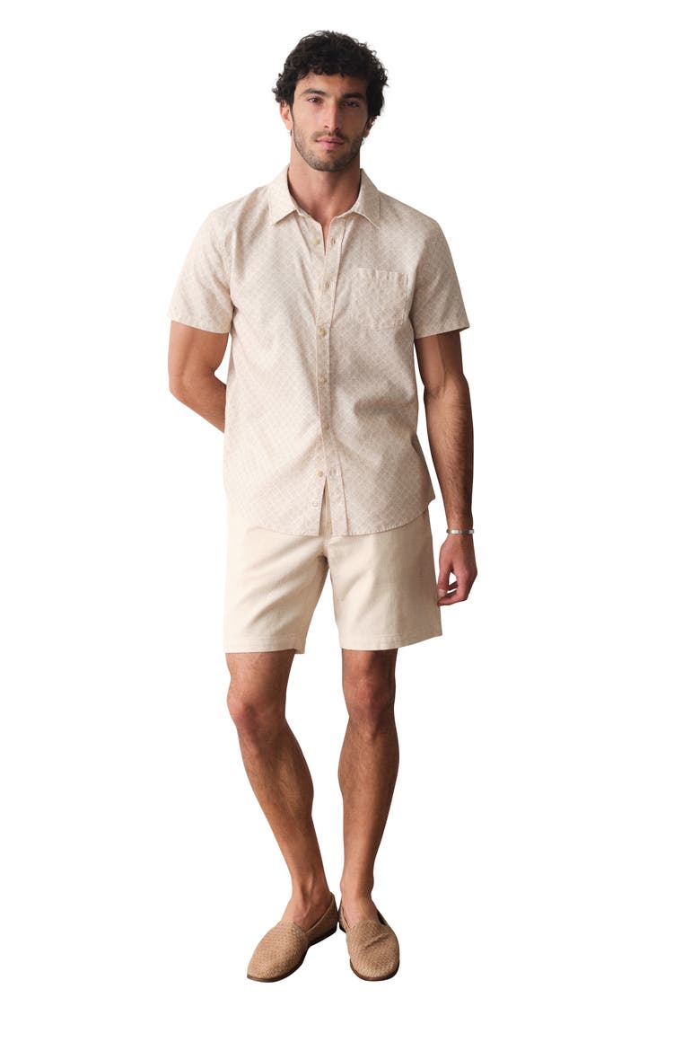 Better Than Short Sleeve Button-Up Shirt, Alternate, color, CREAM DIAMOND PRINT