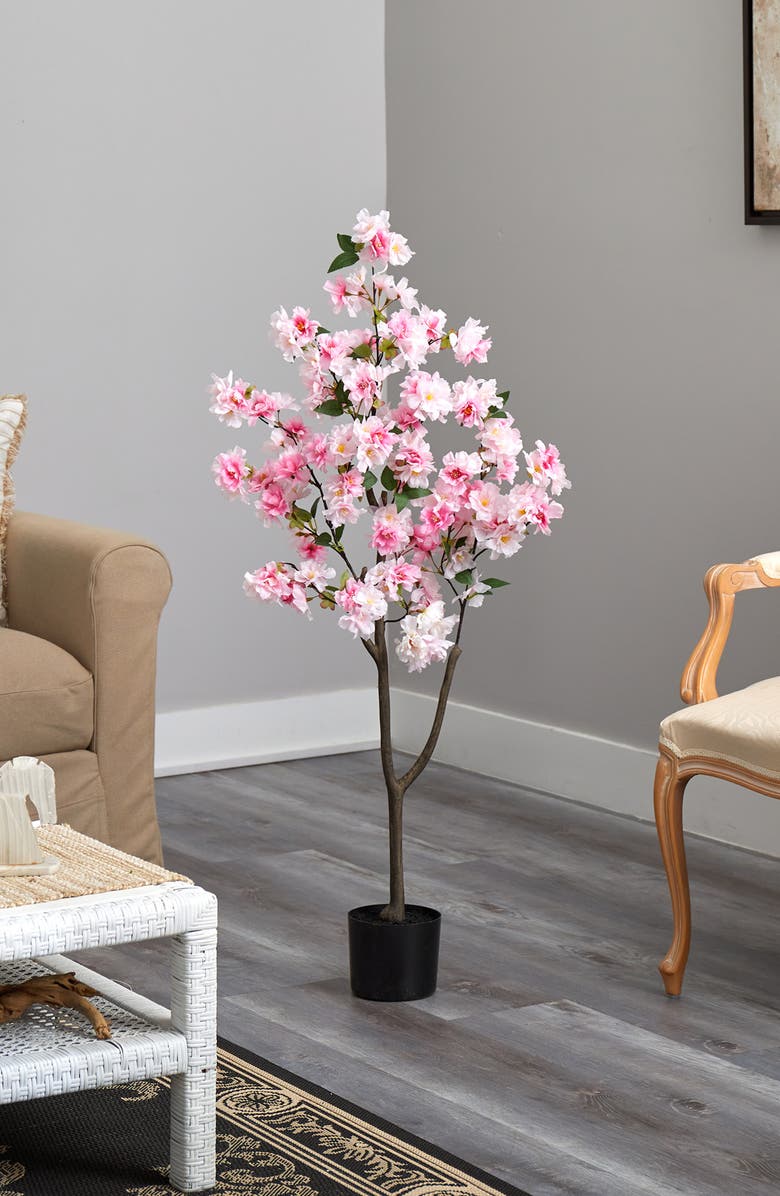 NEARLY NATURAL 4 ft. Cherry Blossom Artificial Tree, Alternate, color,