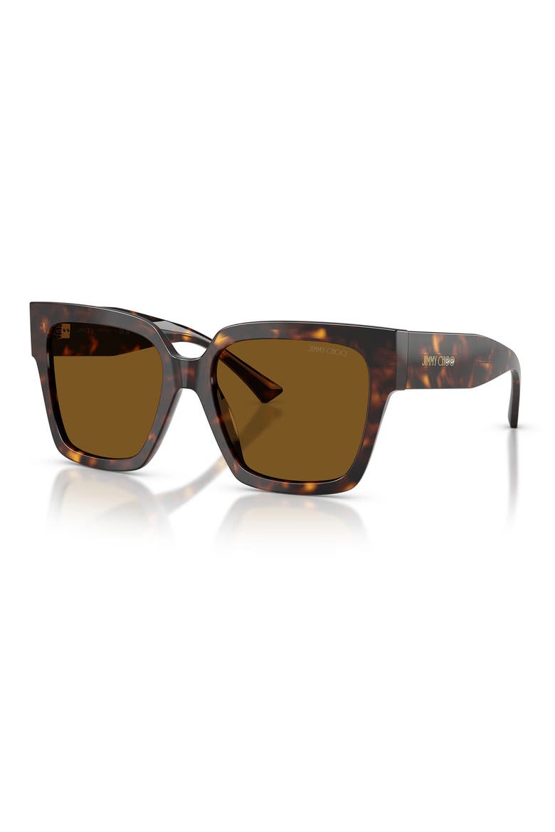54mm Polarized Square Sunglasses, Alternate, color, HAVANA / POLAR BROWN