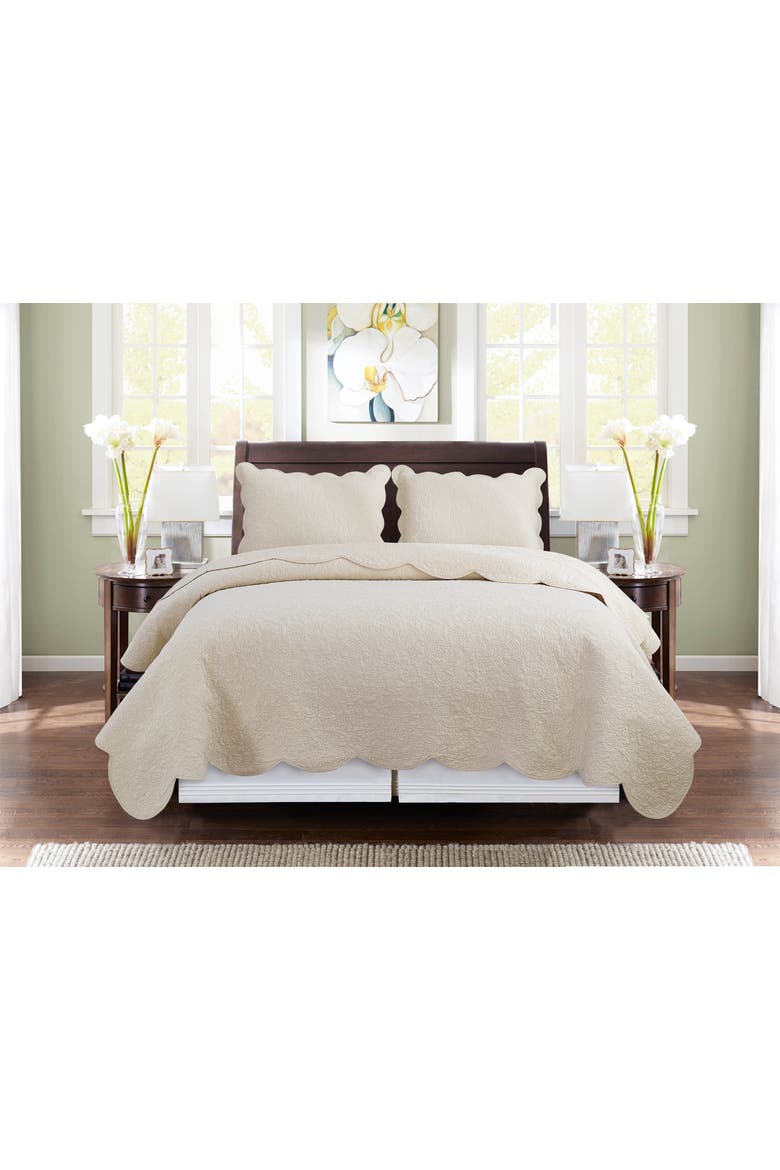 Christiana Khaki Quilt Bedding Collection, Alternate, color, Beige
