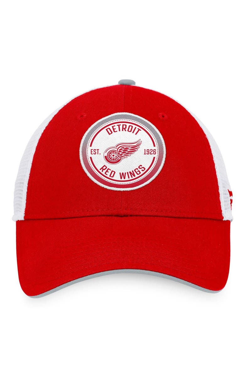 FANATICS Men's Fanatics Branded Red/White Detroit Red Wings Iconic Gradient Trucker Snapback Hat, Alternate, color,
