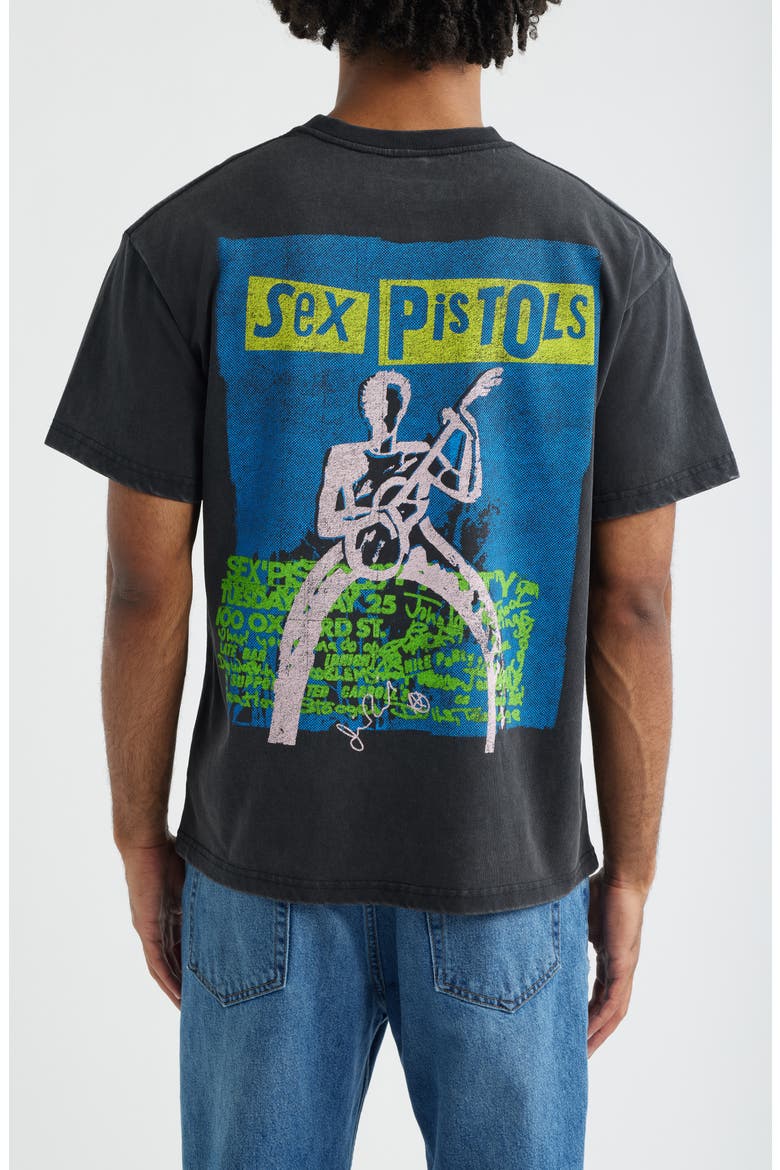 Oversize Sex Pistols Stance Graphic T-Shirt, Alternate, color, WASHED BLACK