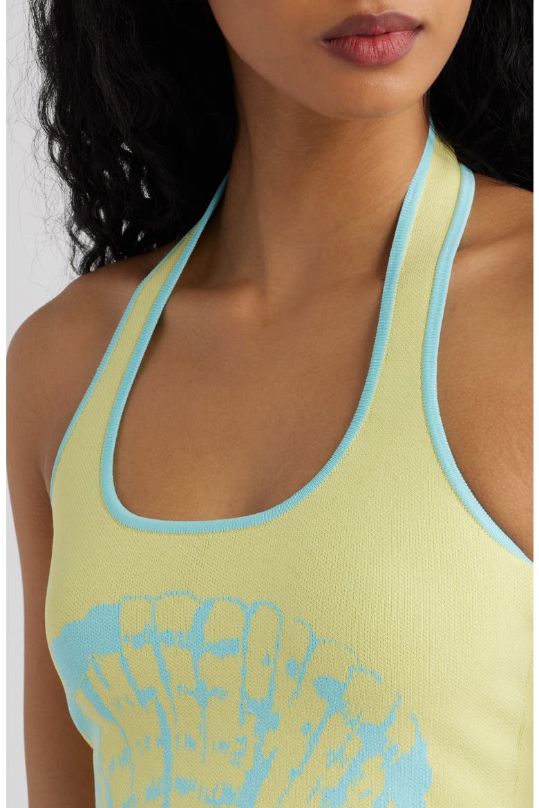 Shell Knit Halter Tank Top, Alternate, color, SUNSHELL