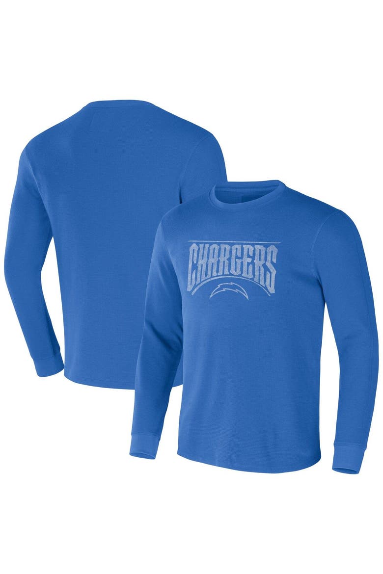 Men's NFL x Darius Rucker Collection by Fanatics Powder Blue Los Angeles Chargers Long Sleeve Thermal T-Shirt, Main, color, Powder Blue