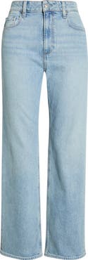 PAIGE Stevie High Waist Ankle Straight Leg Jeans