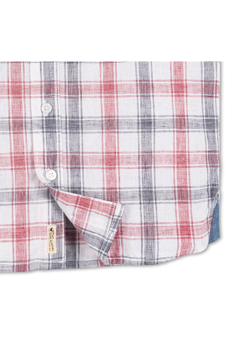 Hope & Henry Baby Boys' LInen Short Sleeve Shirt with Side Vent, Infant, Alternate, color, 
