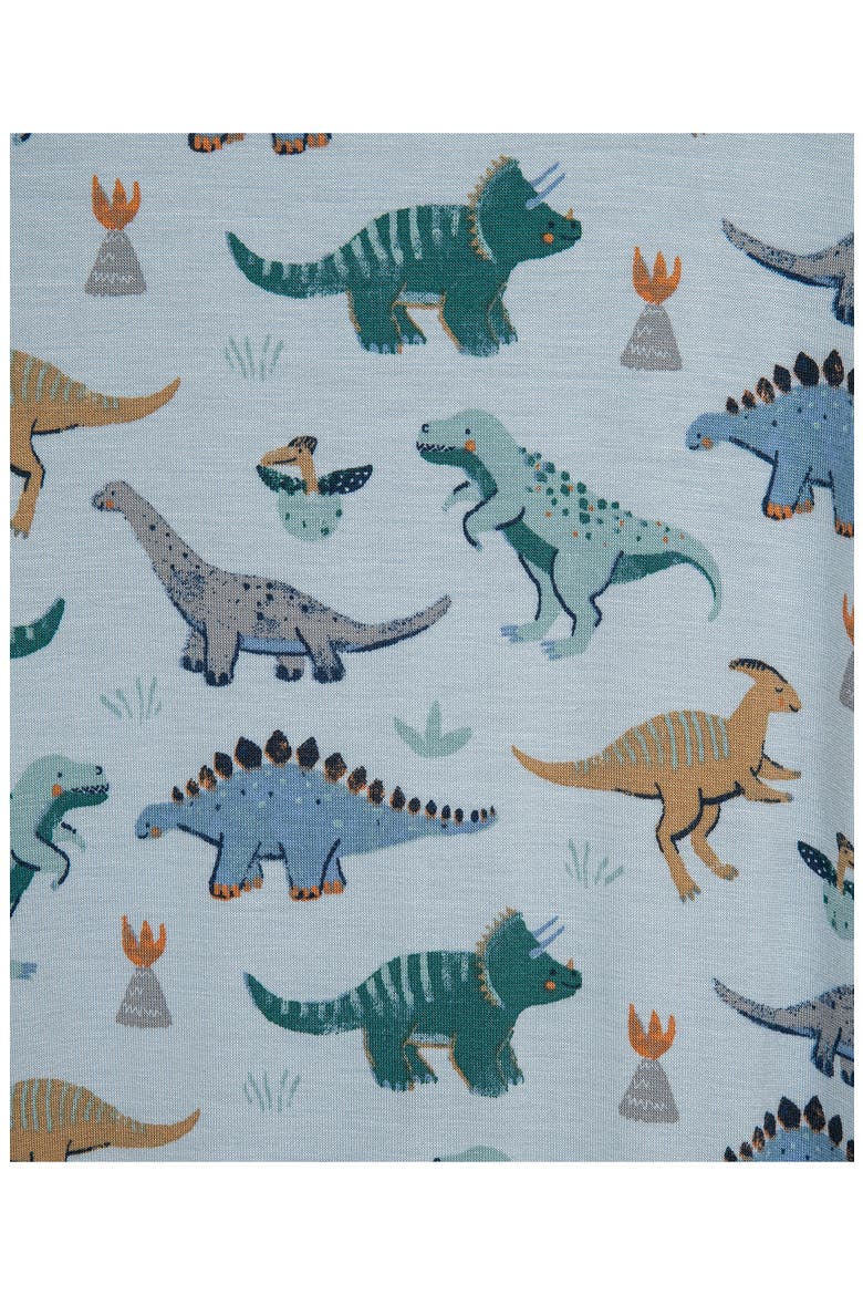 Kids' Dino One Piece Pajamas, Alternate, color, BLUE