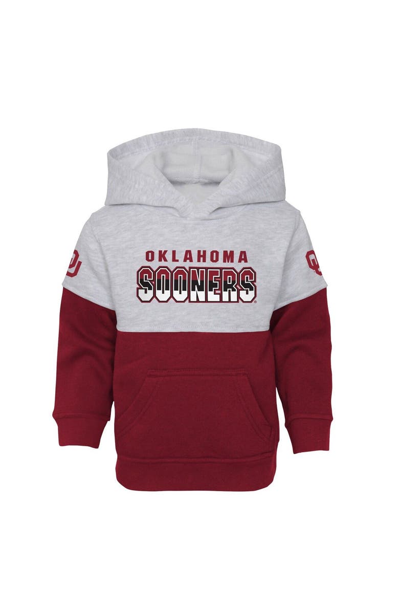 Outerstuff Infant Heather Gray/Crimson Oklahoma Sooners Playmaker Pullover Hoodie & Pants Set, Alternate, color, 