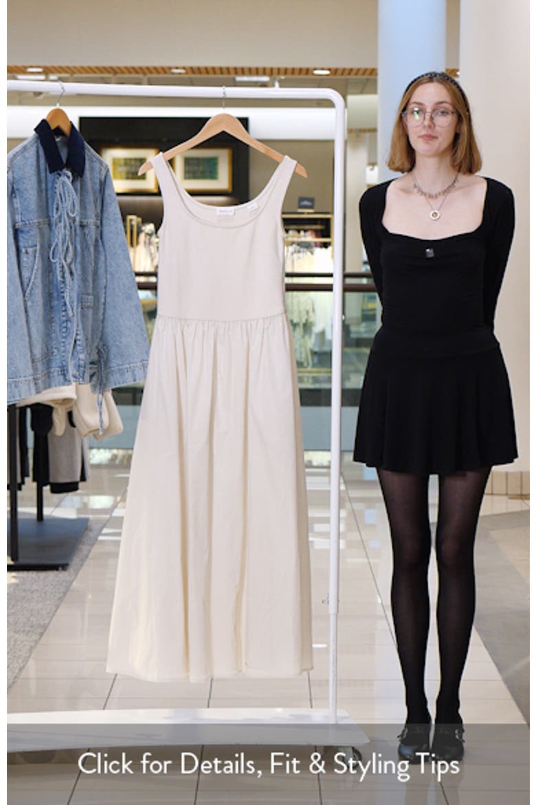 Clara Mixed Media Ponte & Cotton A-Line Dress video