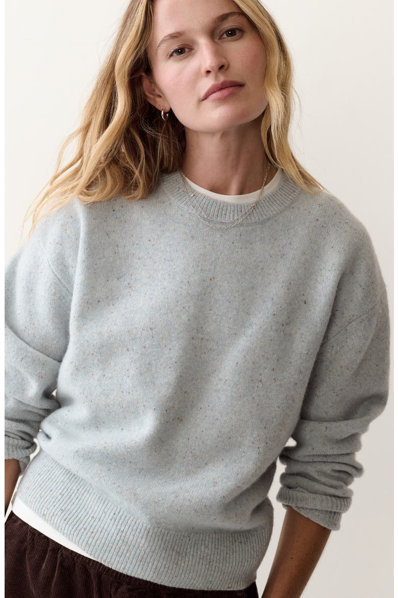 Stretch Merino Wool Crewneck Sweater, Alternate, color, SKY BLUE