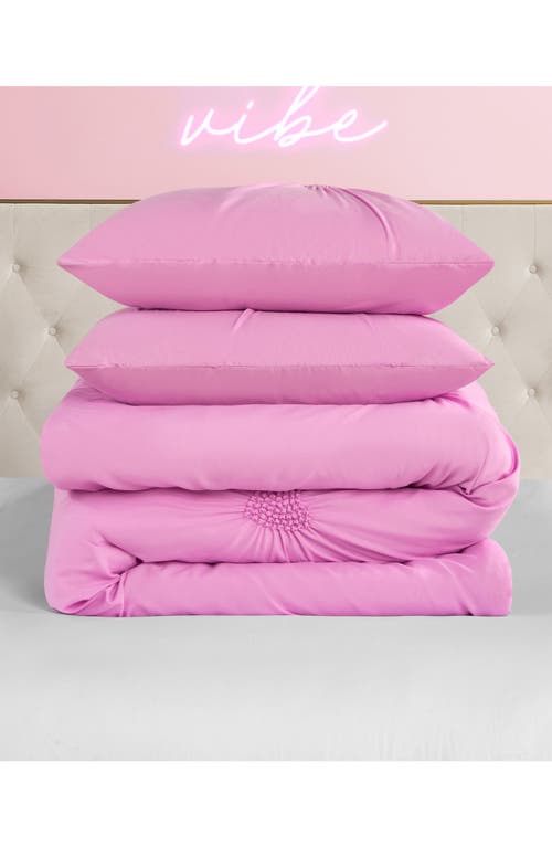 Juicy Couture Amora Gathered Heart Comforter & Sham Set In Pink