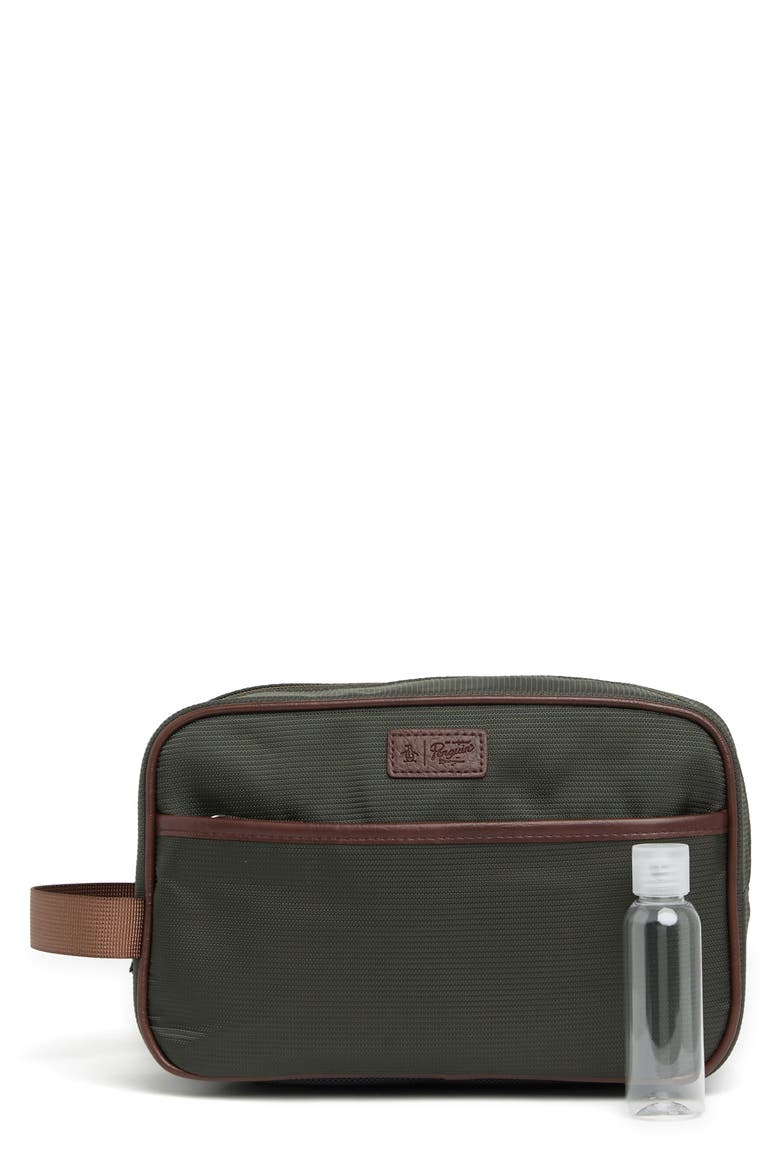 Nylon Dopp Kit, Main, color, OLIVE