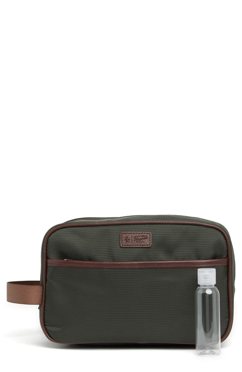 Original Penguin Nylon Dopp Kit, Main, color, Olive