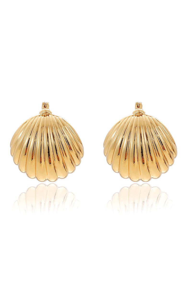 Ribbed Dome Hoop Earrings, Alternate, color, GOLD