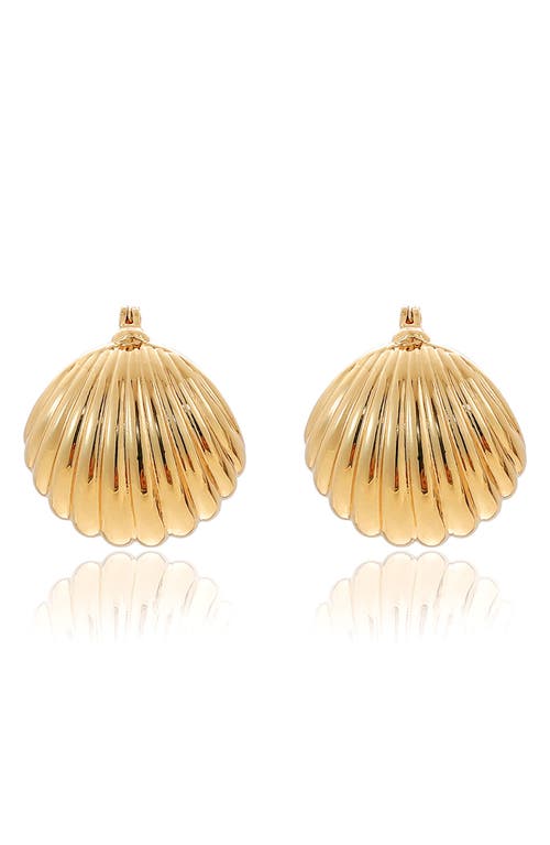 Ettika Ribbed Dome Hoop Earrings In Gold
