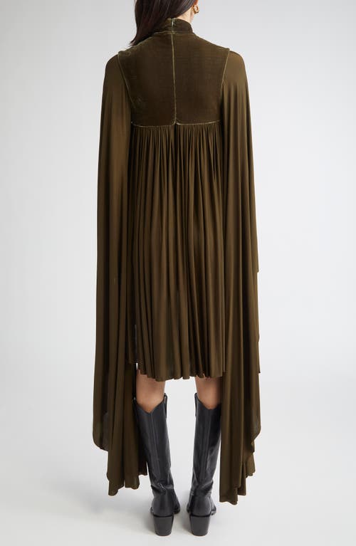 Zimmermann Memento Pleated Batwing Sleeve Minidress In Brown