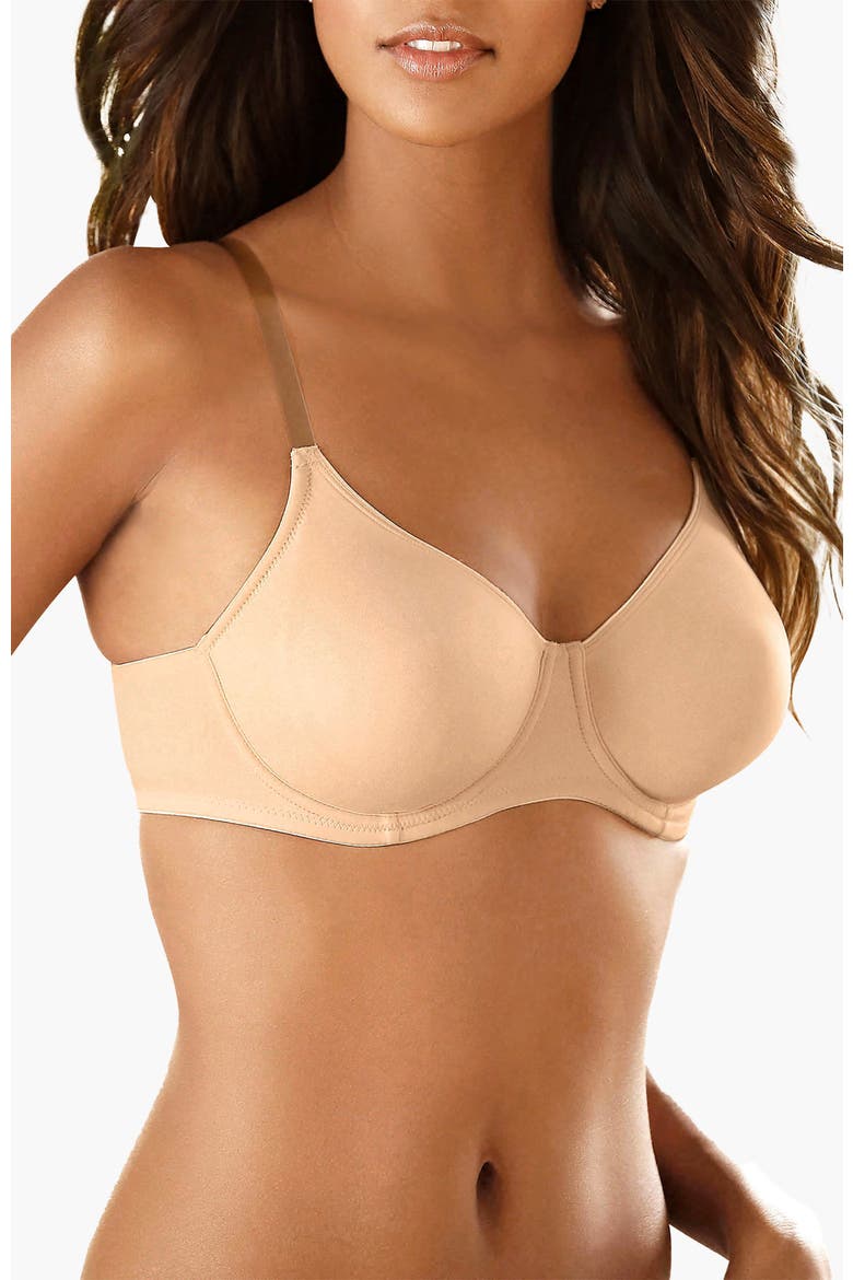 Clear Strap Underwire T-Shirt Bra, Main, color, Nude