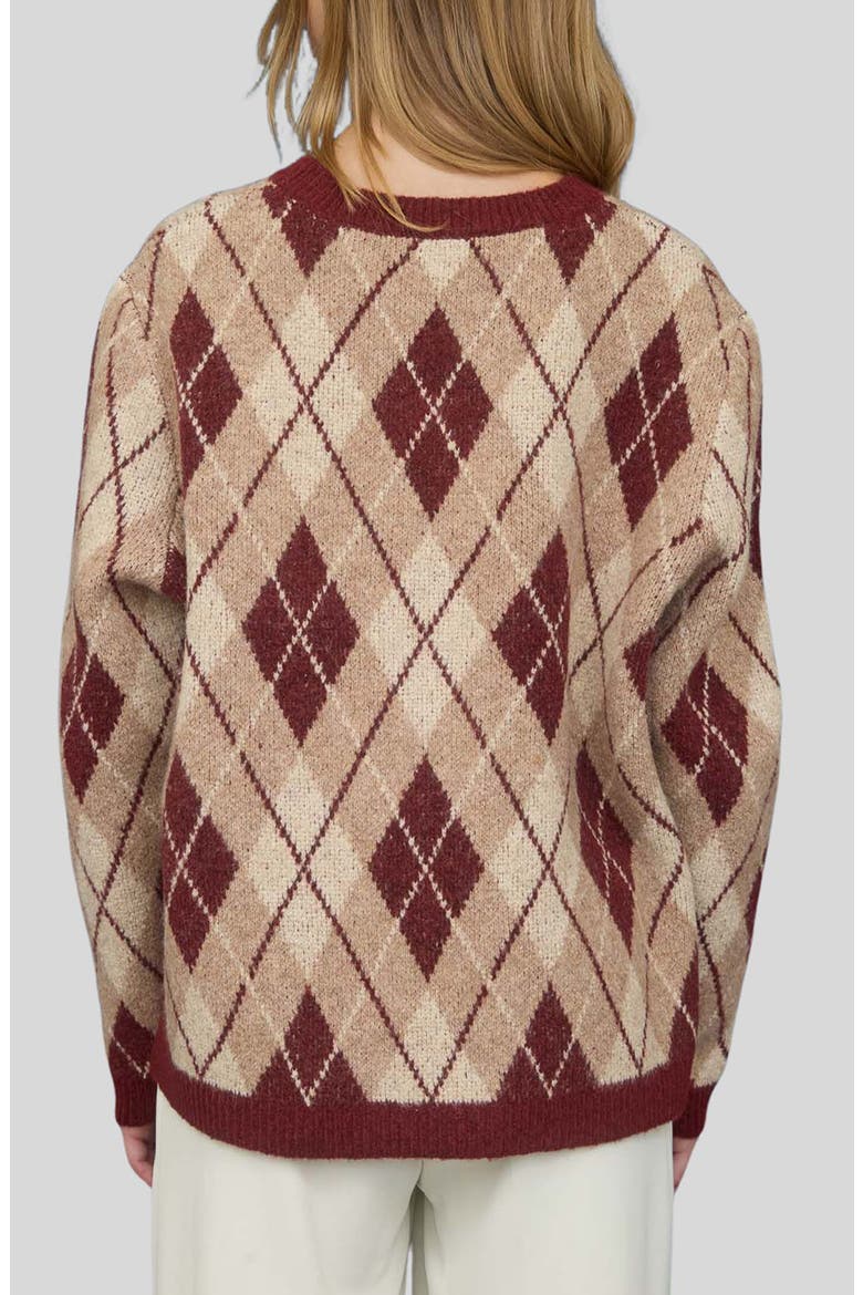 Argyle Sweater, Alternate, color, BURGUNDY MULTI