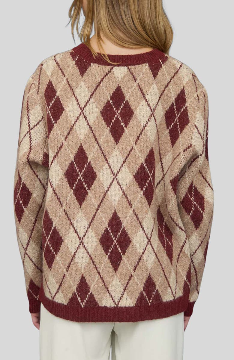 Blu Pepper Argyle Sweater, Alternate, color, Burgundy Multi