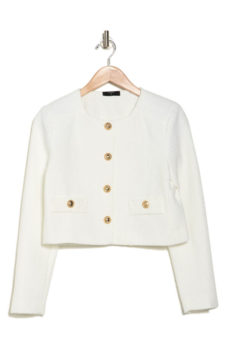 T Tahari Crop Tweed Jacket, Alternate, color, 