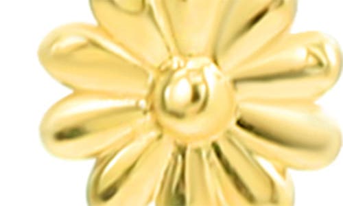 Candela Jewelry 14k Yellow Gold Daisy Drop Threader Earrings In Gold