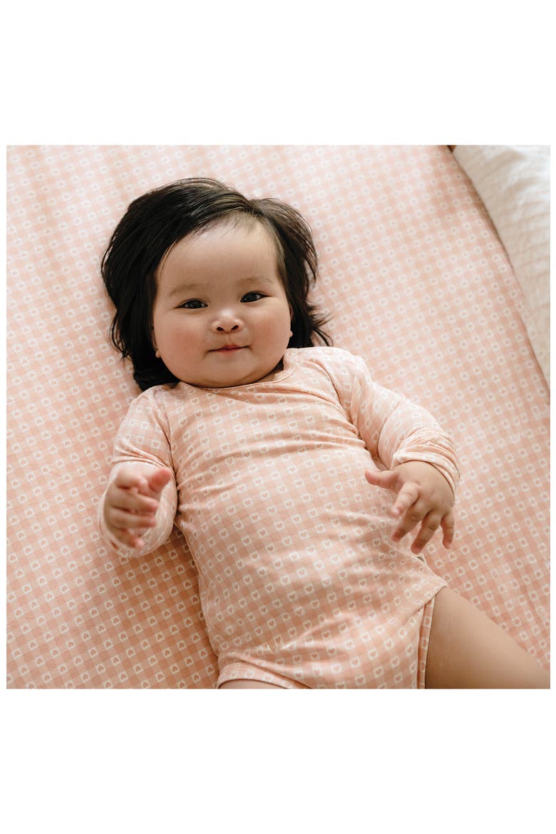 Comfy Long Sleeve Bodysuit, Alternate, color, HEART GINGHAM