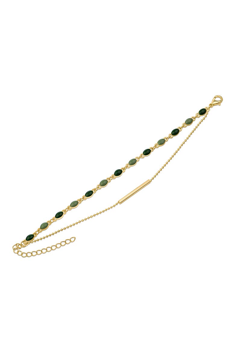 Double Strand Bead & Chain Bracelet (Nordstrom Exclusive), Alternate, color, GREEN/ GOLD