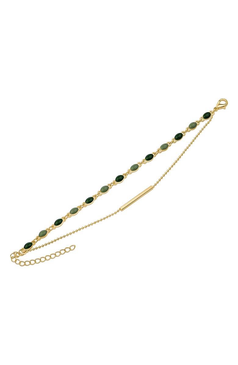 JARDIN Double Strand Bead & Chain Bracelet, Alternate, color, Green/ Gold