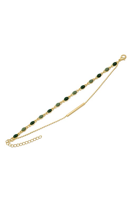 Jardin Double Strand Bead & Chain Bracelet In Green/gold