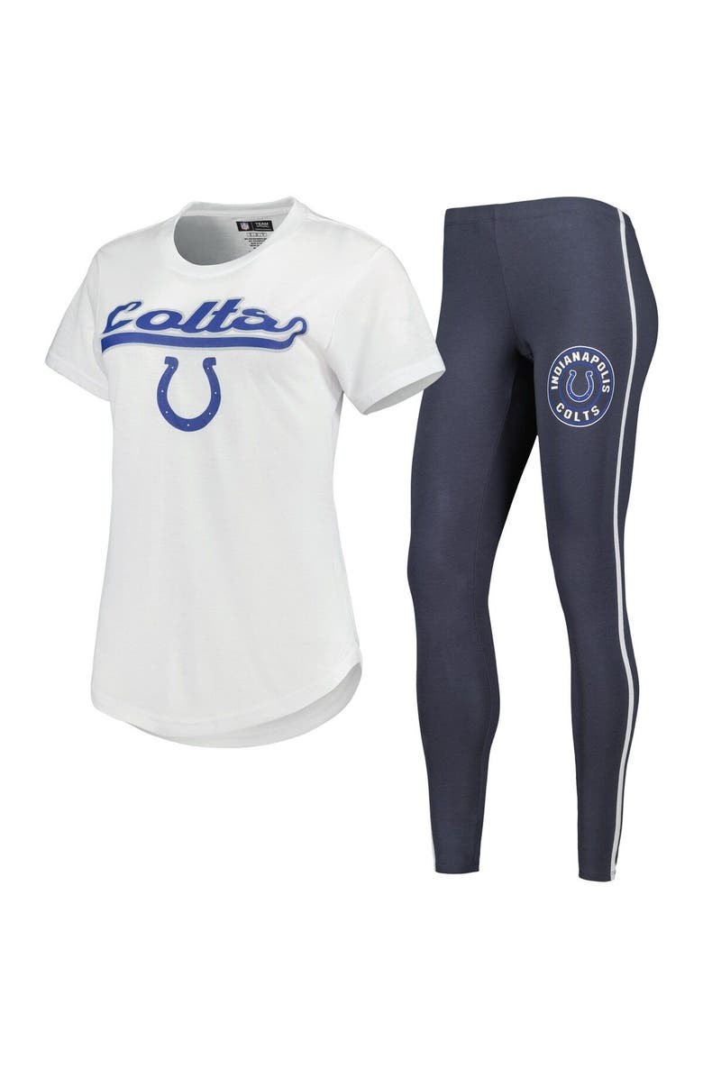 CONCEPTS SPORT Women's Concepts Sport White/Charcoal Indianapolis Colts Sonata T-Shirt & Leggings Sleep Set, Main, color, White