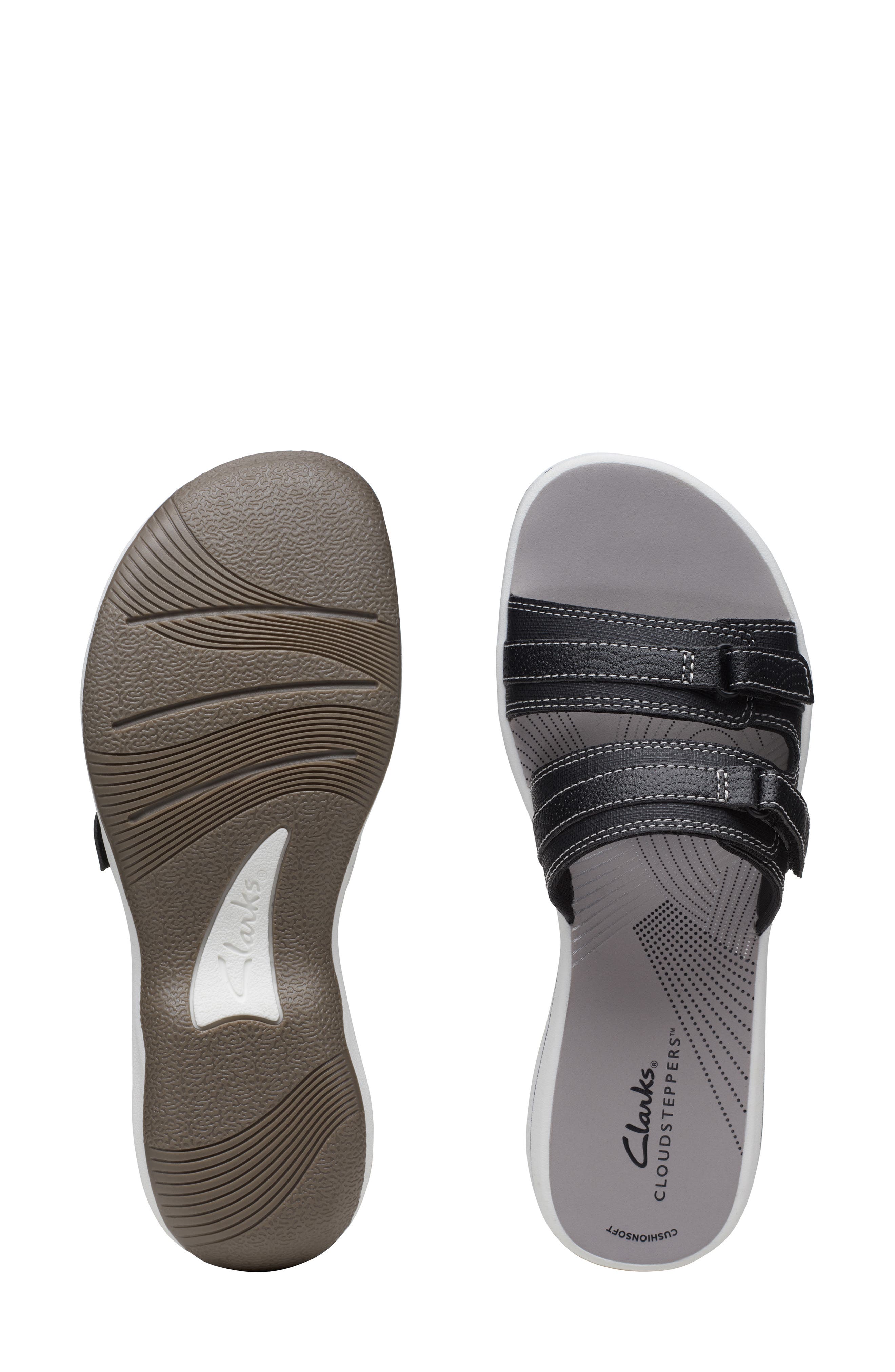Clarks<sup>®</sup> Breeze Piper Slide Sandal, Alternate, color, Black