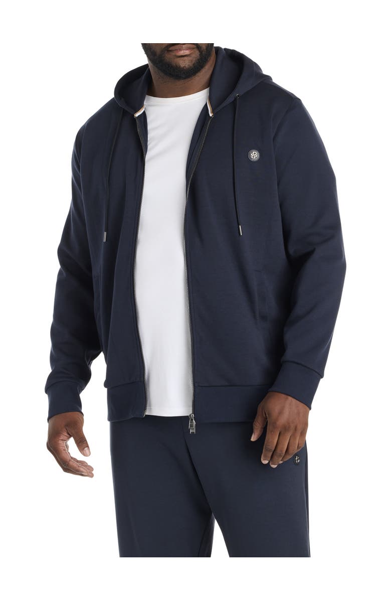 BOSS Big & Tall Front-Zip Hooded Jacket, Alternate, color, Dark Blue