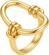 Adornia Outline Oval Statement Ring