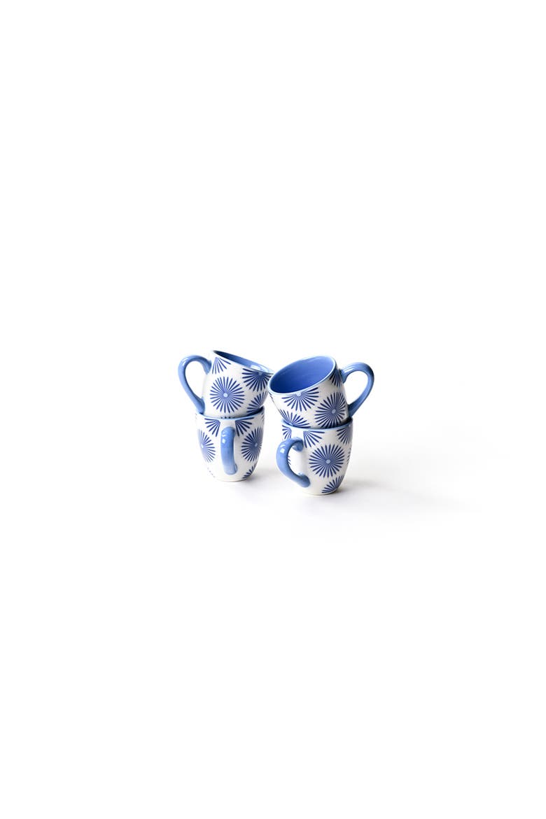 Iris Blue Burst Espresso Mugs Set of 4, Main, color, Blue