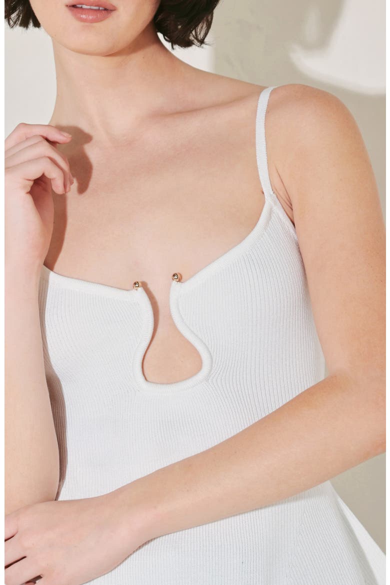 Keyhole Cutout Knit Camisole, Alternate, color, WHITE