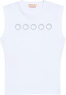 Marni Cutout Dots Sleeveless Cotton T-Shirt
