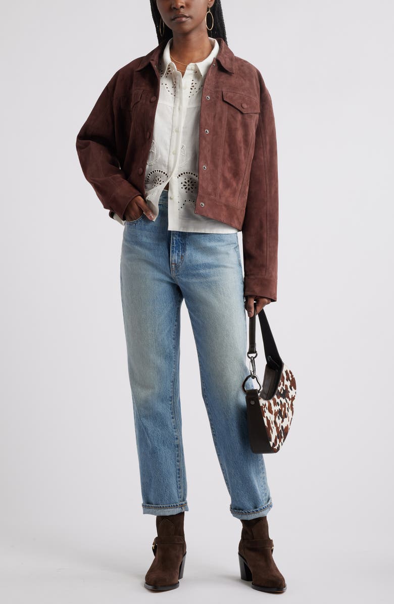 Treasure & Bond Eyelet Cotton & Linen Button-Up Shirt, Alternate, color, Ivory Egret