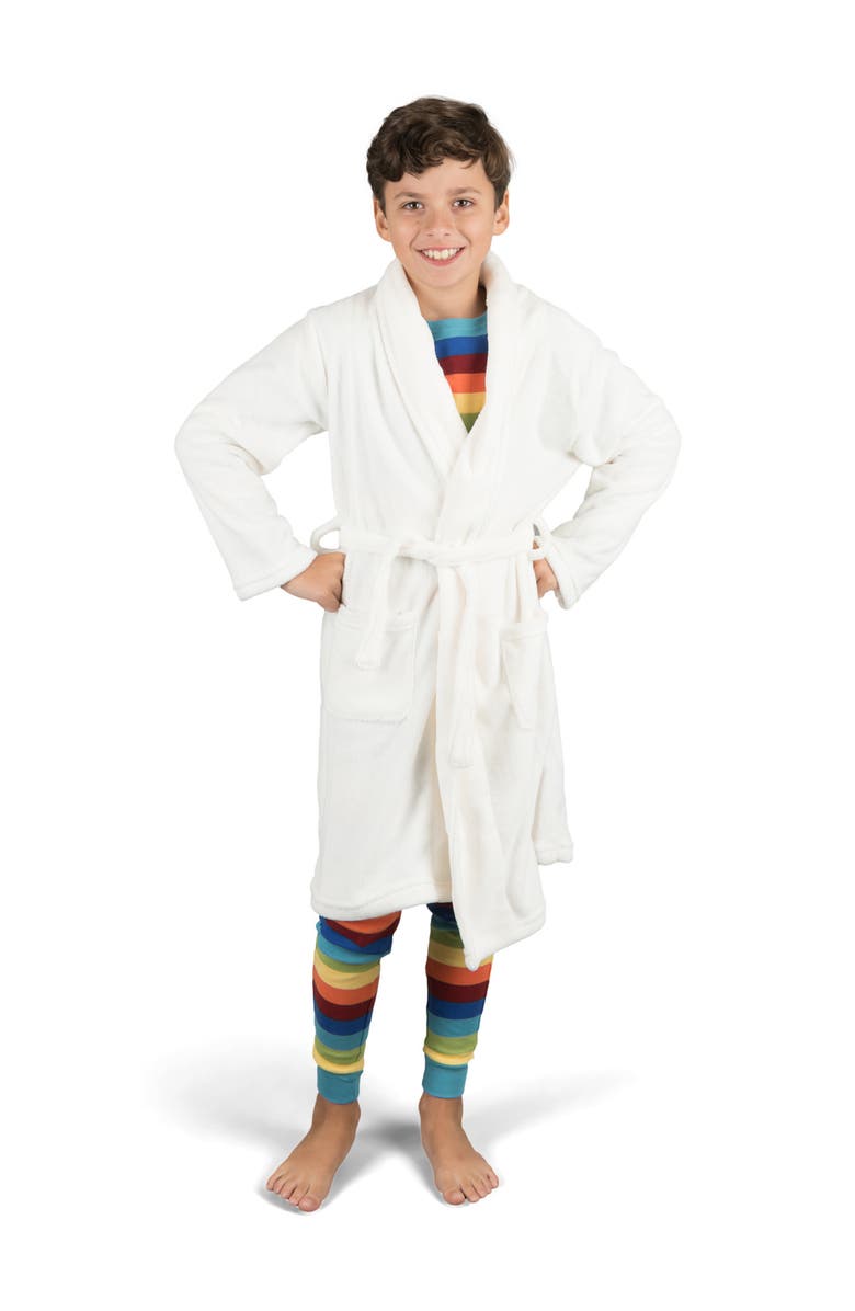 Leveret Kids Fleece Robe, Shawl Collar, Solid Colors, Alternate, color, 