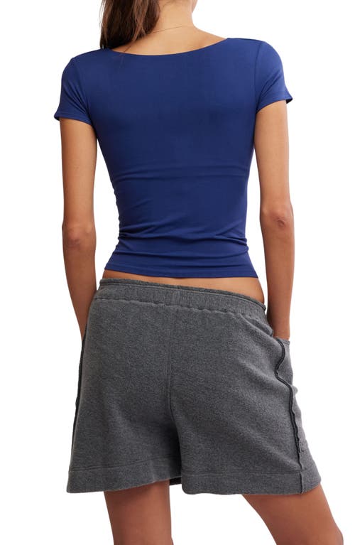 Free People Clean Lines Baby T-shirt In Indigo Pura